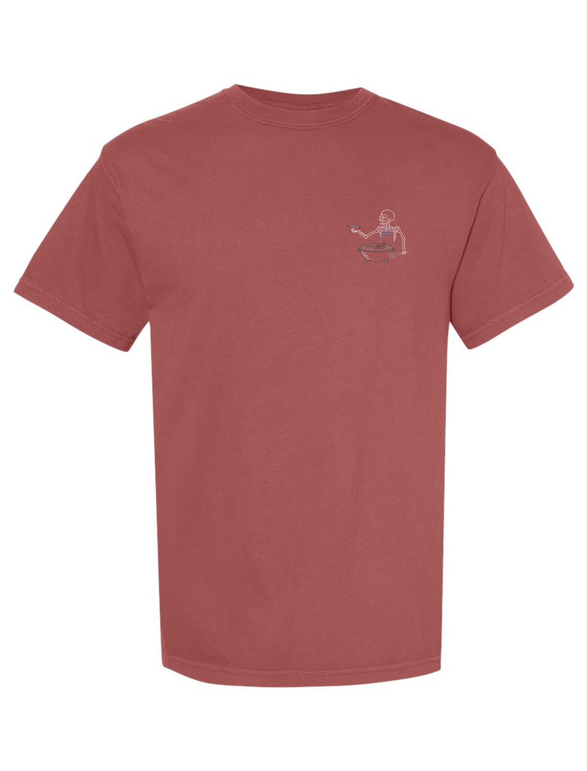 Grilling Skelly Embroidered T-Shirt