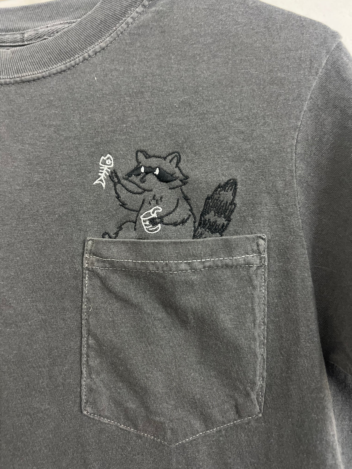 Raccoon Embroidered T-shirt September Mystery Design