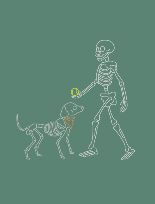 Skelly Dog Embroidered T-Shirt