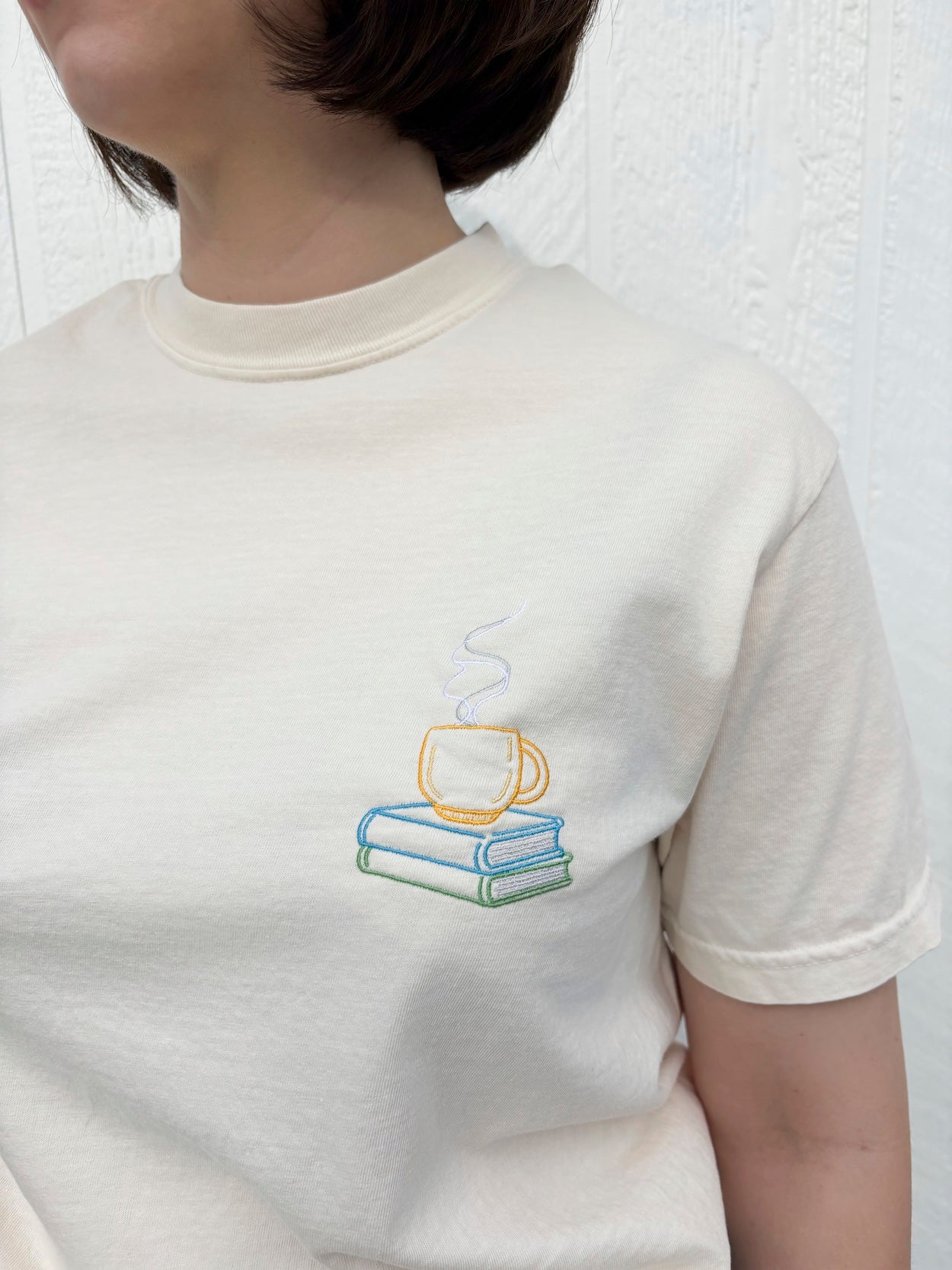 May Mystery Design Embroidered T-shirt: Bookclub