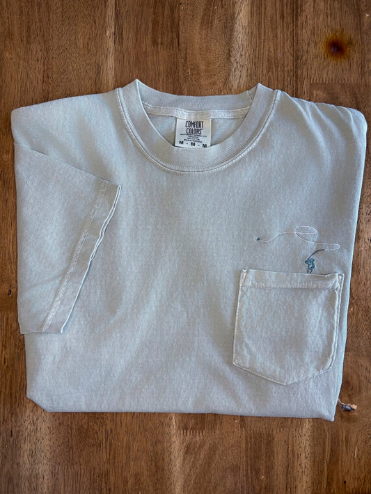 Fly Fishing Embroidered Pocket T-Shirt