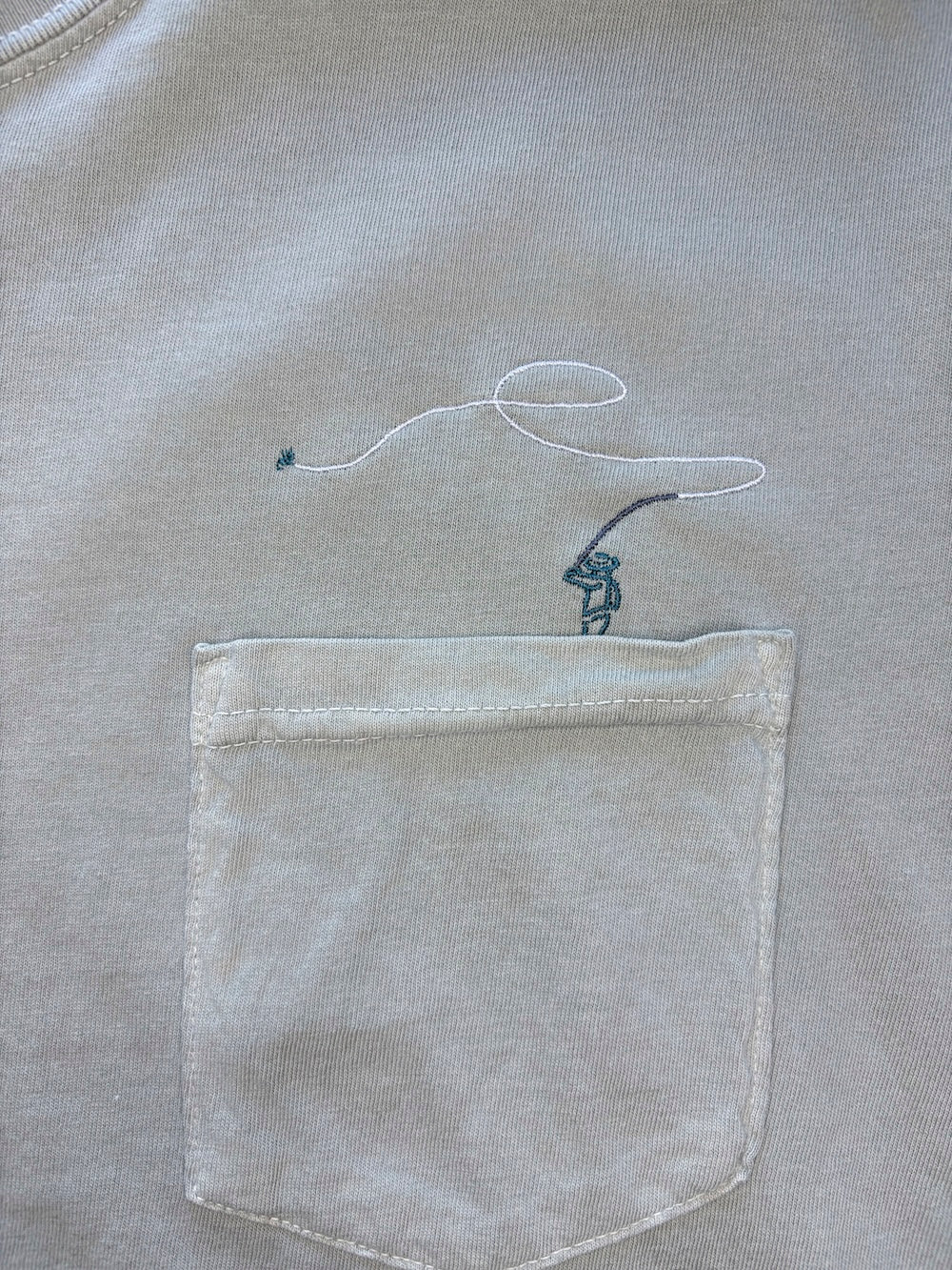 Fly Fishing Embroidered Pocket T-Shirt