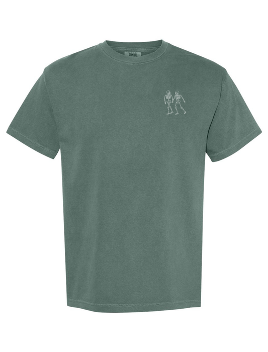Lovers Skelly Embroidered T-shirt - June Mystery Design