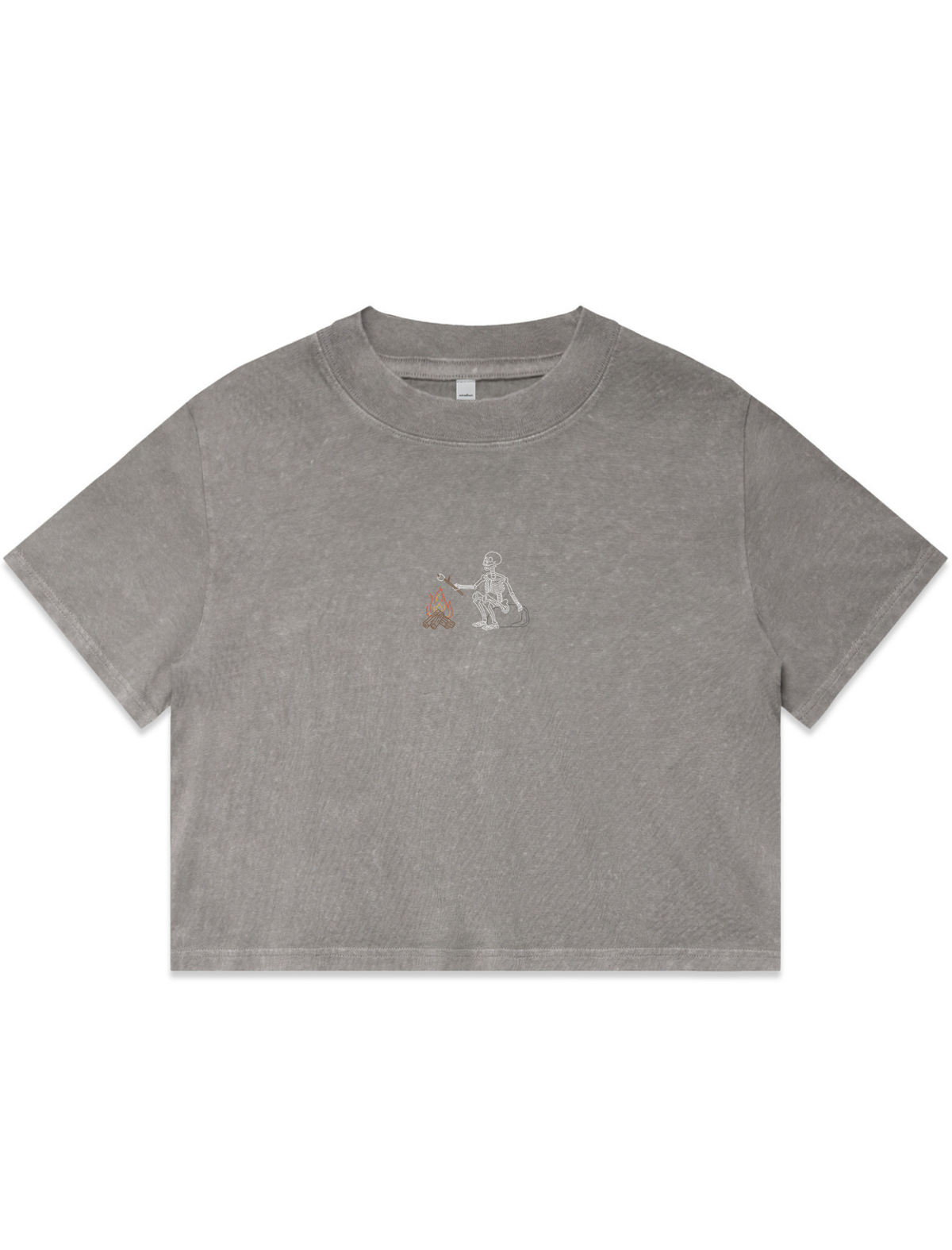 Smores Skelly Embroidered Crop T-Shirt (Womens)