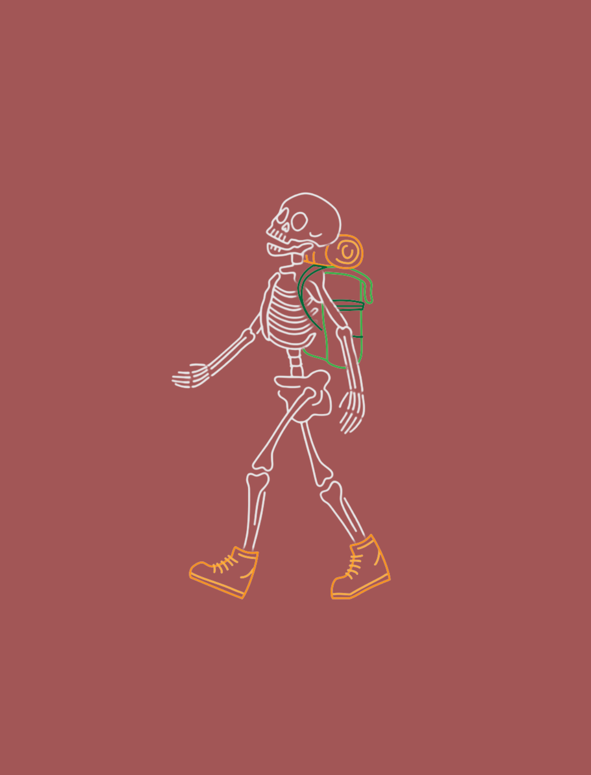 Hiking Skelly Embroidered T-shirt