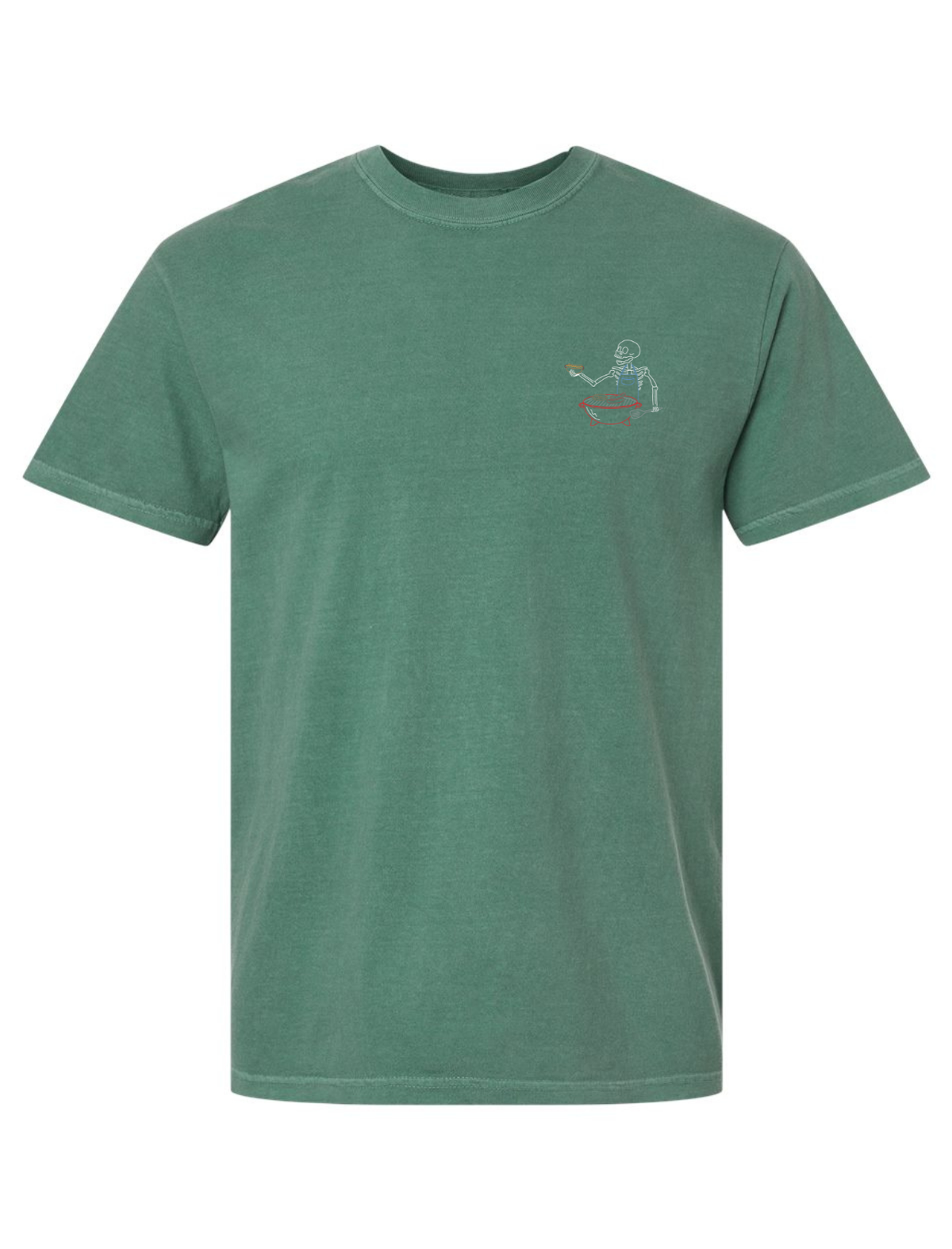 Grilling Skelly Embroidered T-Shirt