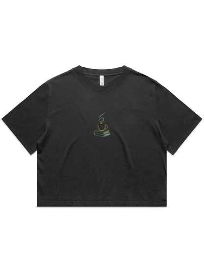 Bookclub Embroidered Crop T-Shirt (Womens)