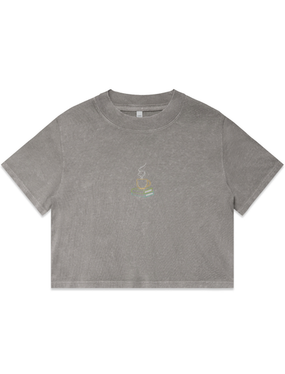 Bookclub Embroidered Crop T-Shirt (Womens)