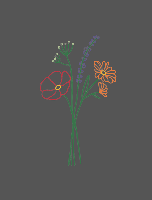 Flowers Embroidered Pocket T-Shirt