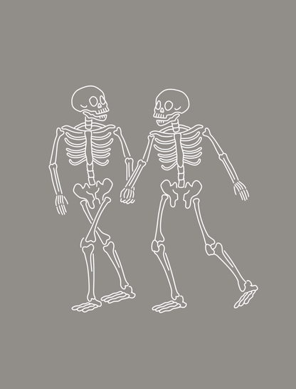 Lovers Skelly Embroidered Crop T-Shirt (Womens)