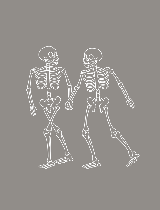 Lovers Skelly Embroidered Crop T-Shirt (Womens)