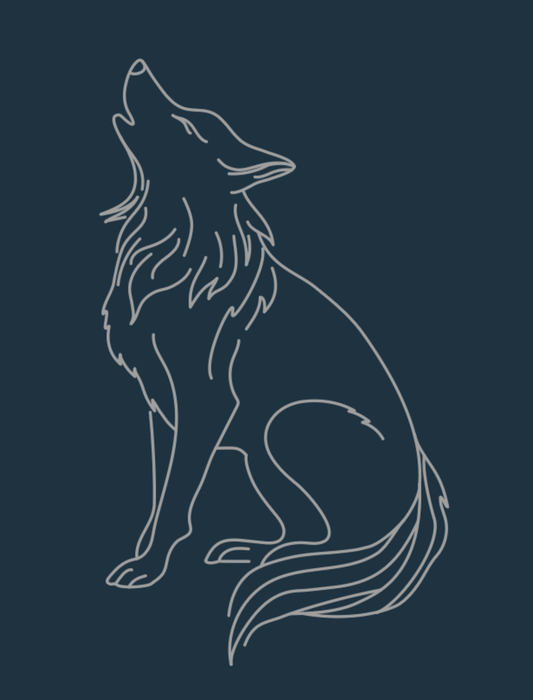 Wolf Embroidered T-Shirt - October Mystery Design