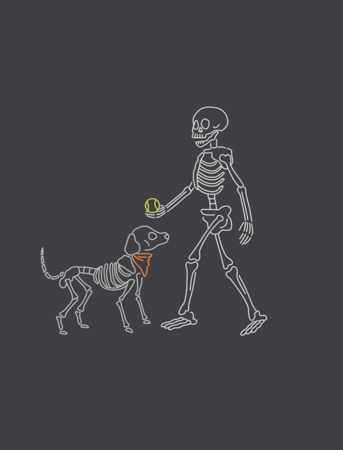 Skelly Dog Embroidered Crop T-Shirt (Womens)