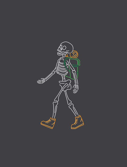 Hiking Skelly Embroidered Crop T-Shirt (Womens)
