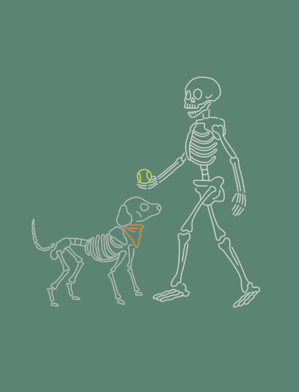 Skelly Dog Embroidered T-Shirt