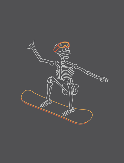 Snowboard Skelly Embroidered T-Shirt