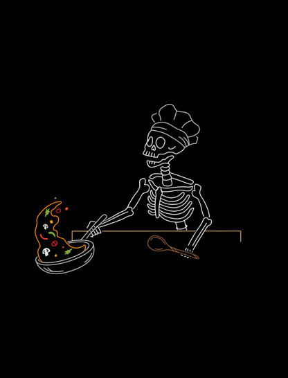 Chef Skelly Embroidered Crop T-Shirt (Womens)