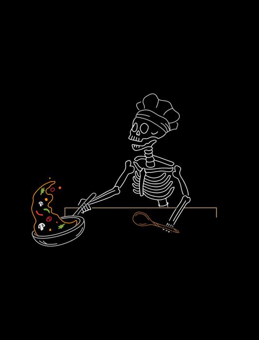 Chef Skelly Embroidered Crop T-Shirt (Womens)