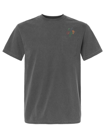 Flowers Embroidered Pocket T-Shirt