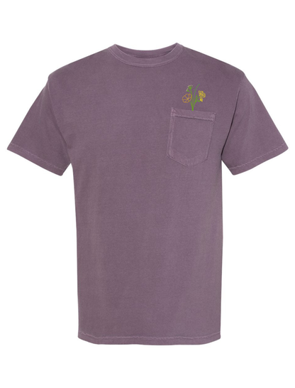Flowers Embroidered Pocket T-Shirt