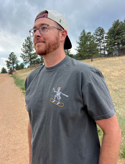 Snowboard Skelly Embroidered T-Shirt