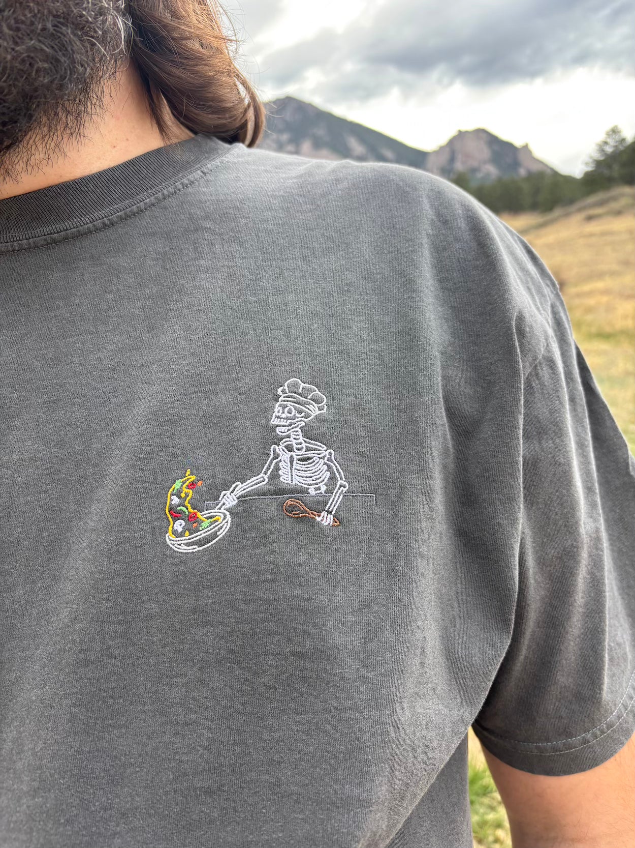 Chef Skelly Embroidered T-Shirt