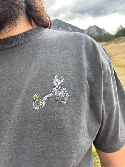 Chef Skelly Embroidered T-Shirt