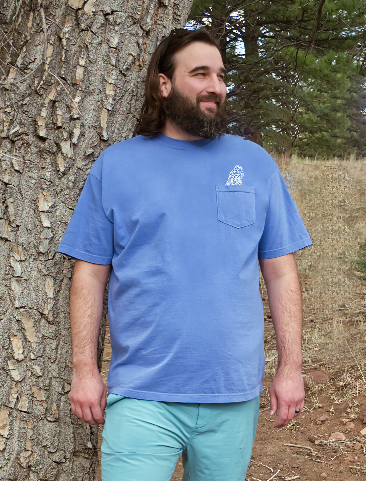 Falcon Embroidered Pocket T-Shirt