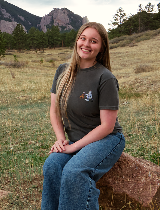 Smores Skelly Embroidered T-Shirt - October Mystery Design