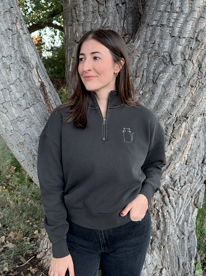 Cat Women's Quarter Zip Sweatshirt