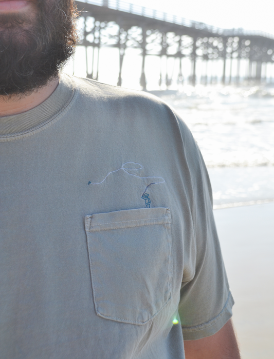 Fly Fishing Embroidered Pocket T-Shirt