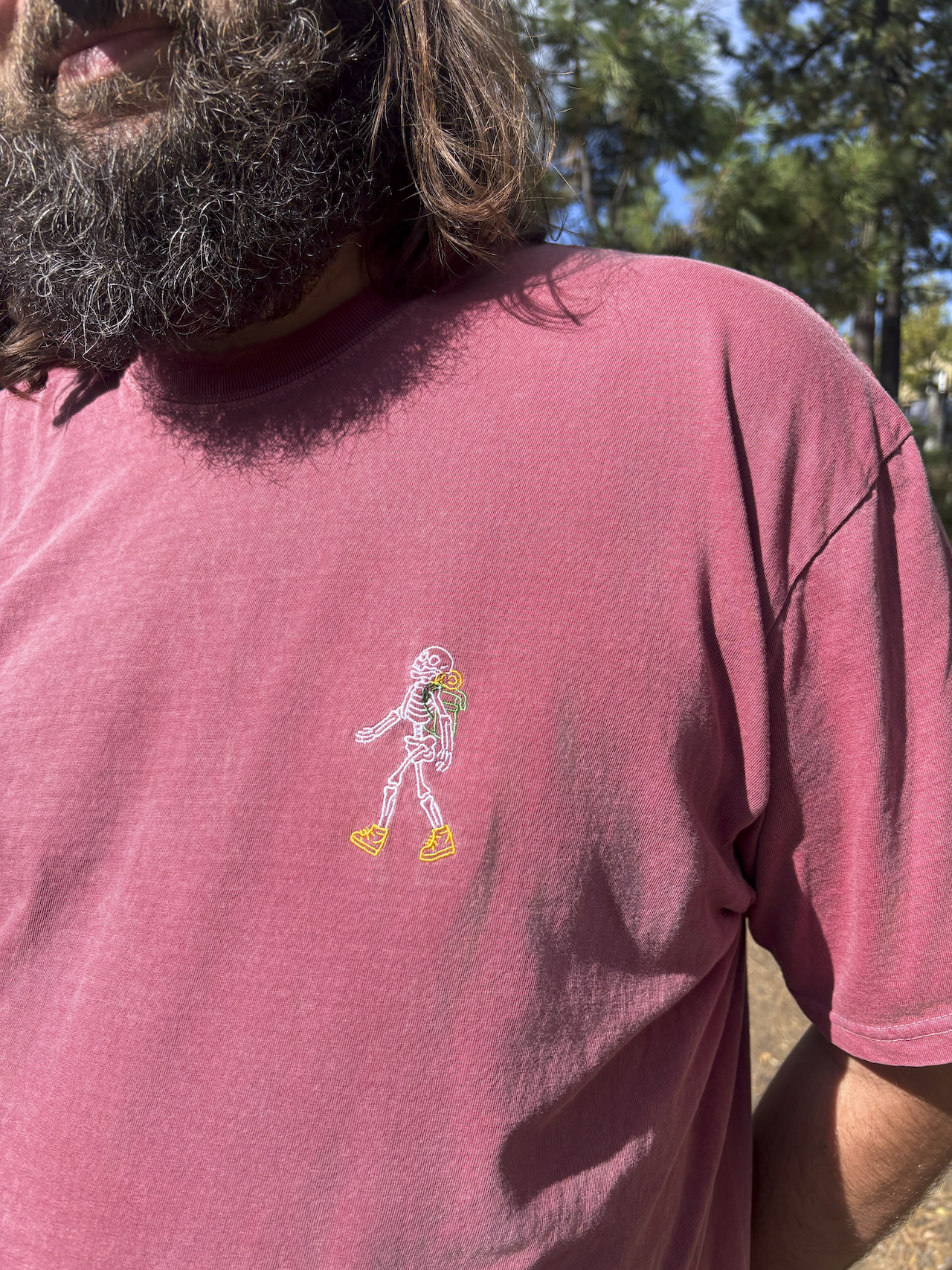 Hiking Skelly Embroidered T-shirt