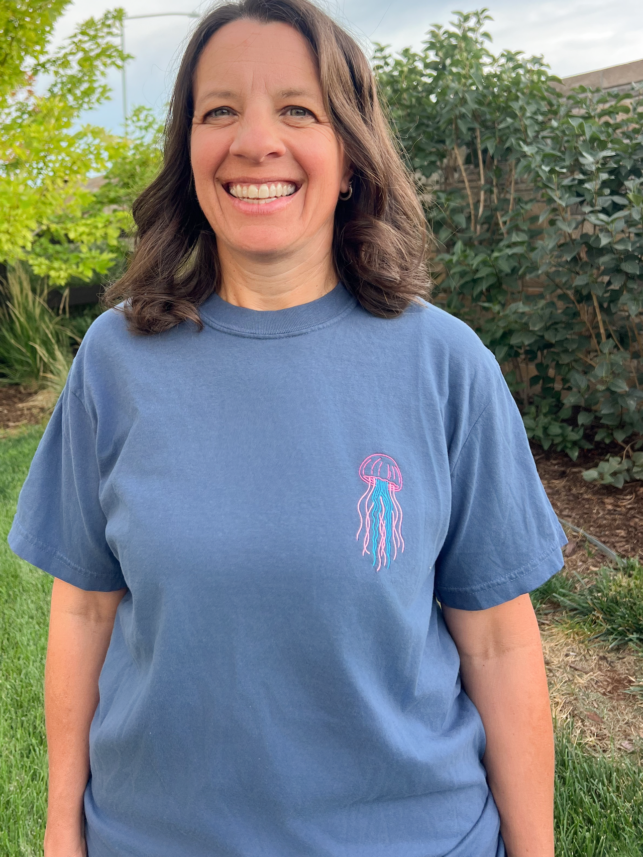 Jellyfish Embroidered T-shirt