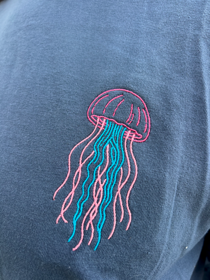Jellyfish Embroidered T-shirt