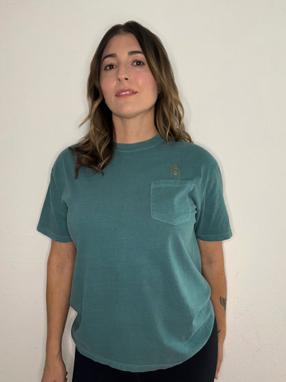 Otter Embroidered Pocket Animal T-Shirt