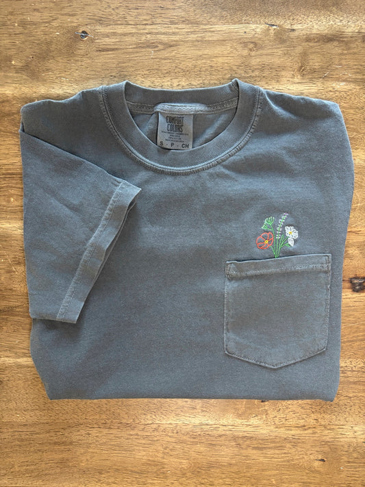 Flowers Pocket T-Shirt