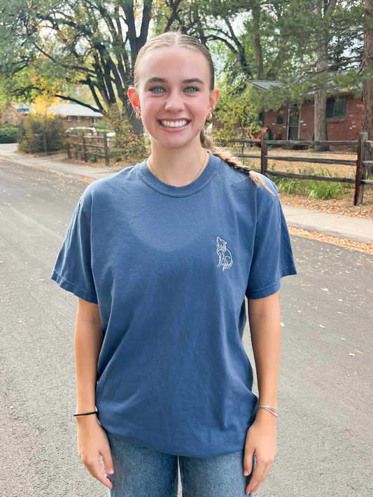 Wolf Embroidered T-Shirt - October Mystery Design